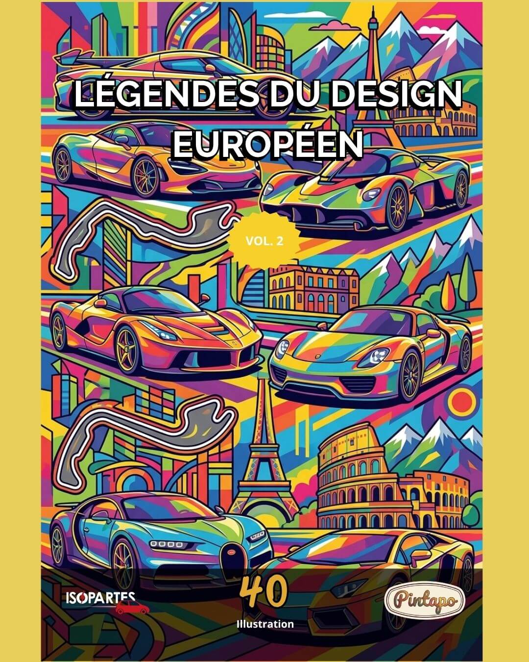 🚗 Livre numérique, Légendes du design européen 🏎️ PDF, (40 illustrations) (Français)